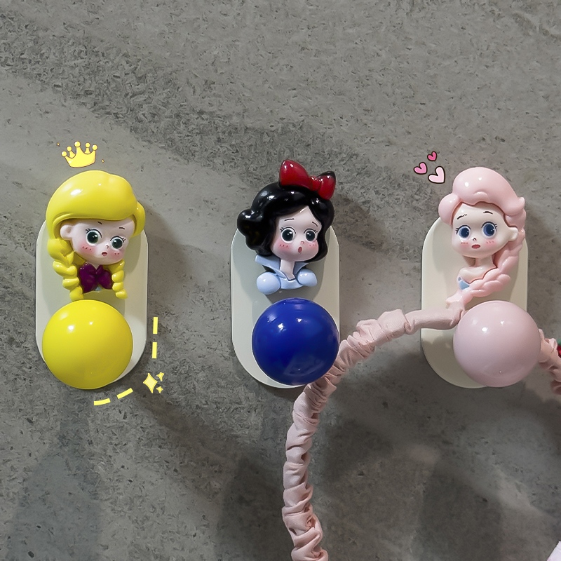 卡通可爱免钉粘钩免钉胶圆球挂钩