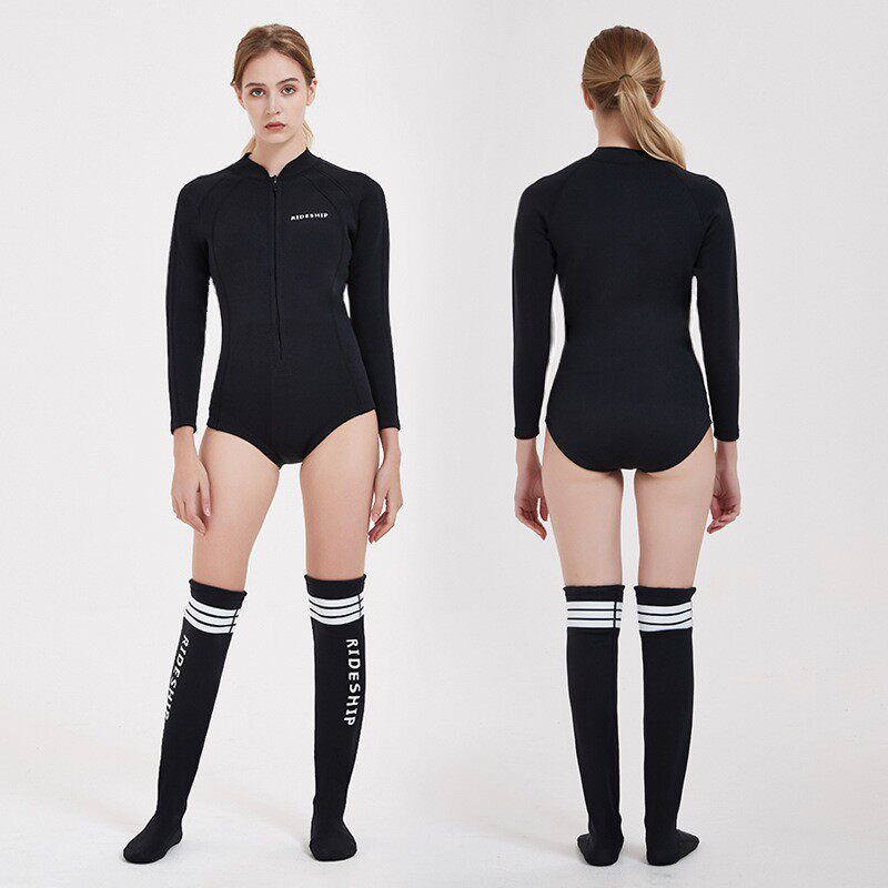 连体潜水服女修身显瘦浮潜游泳衣