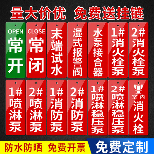 亚克力消防标识标牌水泵房挂牌