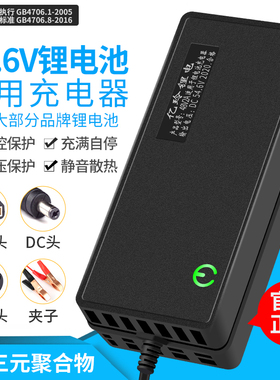 12V锂电池一体机充电器12.6V10A5A三元智能聚合物18650组快充通用