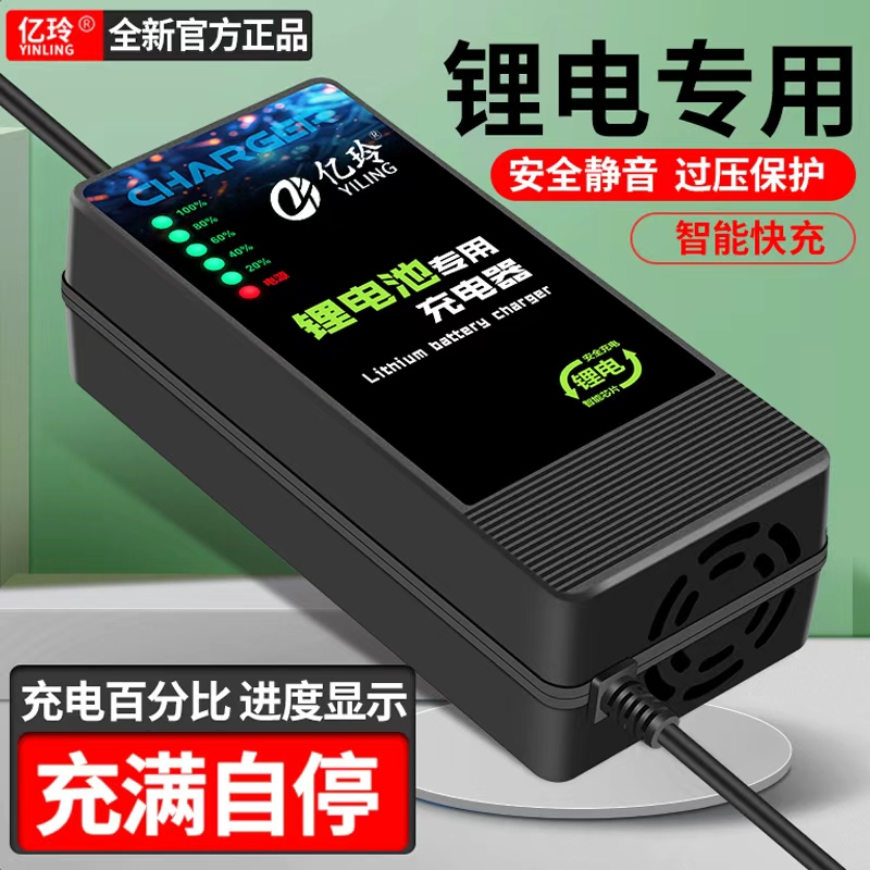 亿玲六灯智能48V锂电池充电器