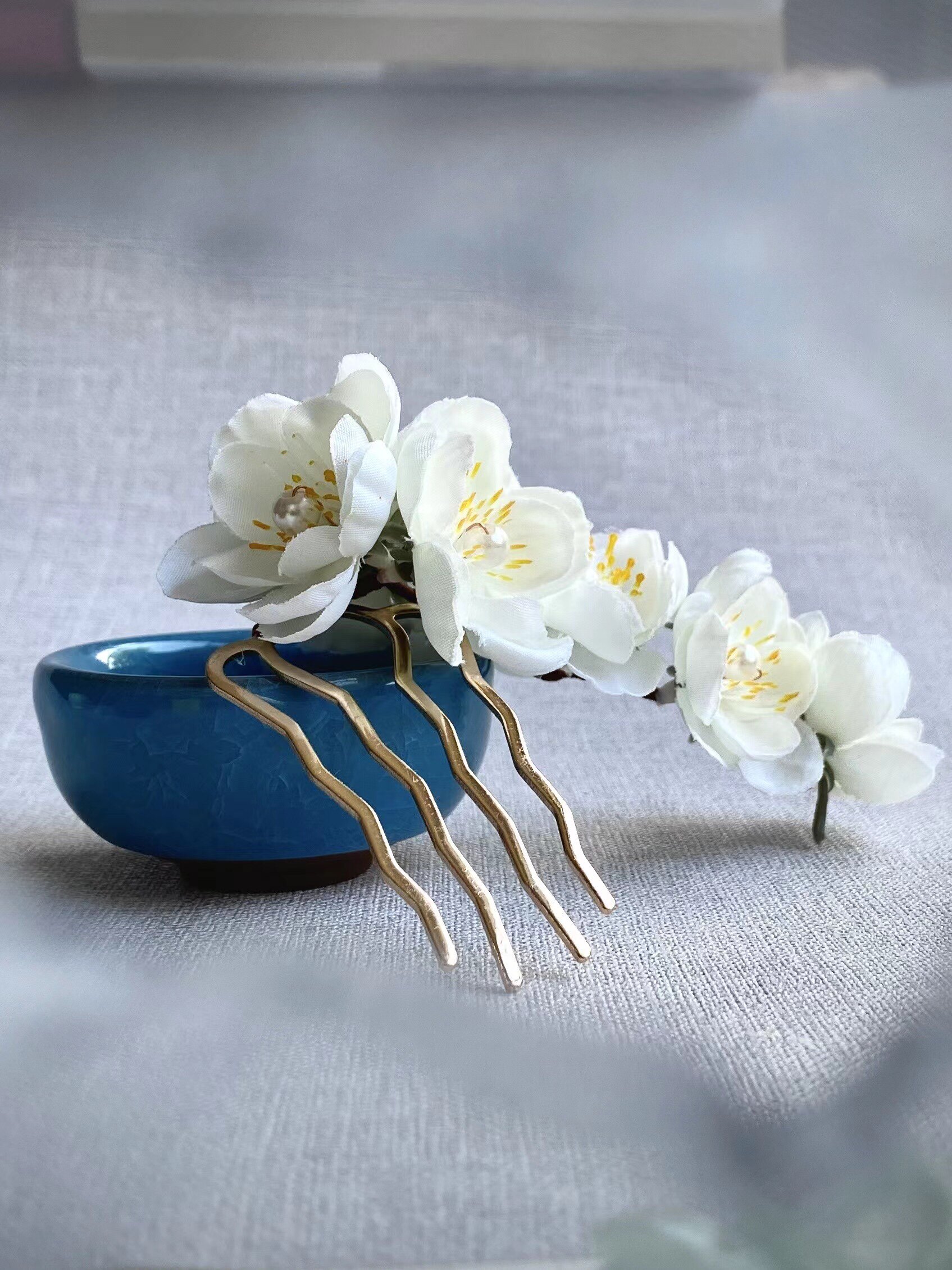 森系花朵发簪发梳 超仙清新高级感头饰 汉服旗袍丸子头发饰复古风