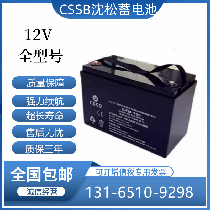 CSSB沈松蓄电池6-FM/12V24A38A40A65A100A机房应急直流屏UPS/EPS