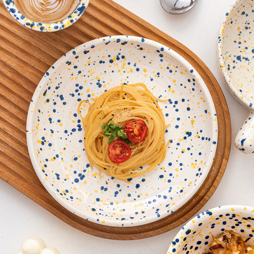 LePantry陶瓷家用高级感喷点平盘