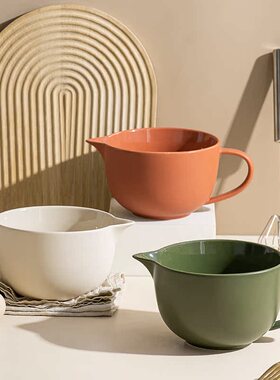 LePantry搅拌碗陶瓷打蛋专用碗量杯带手把碗家用烘焙盆尖嘴引流碗