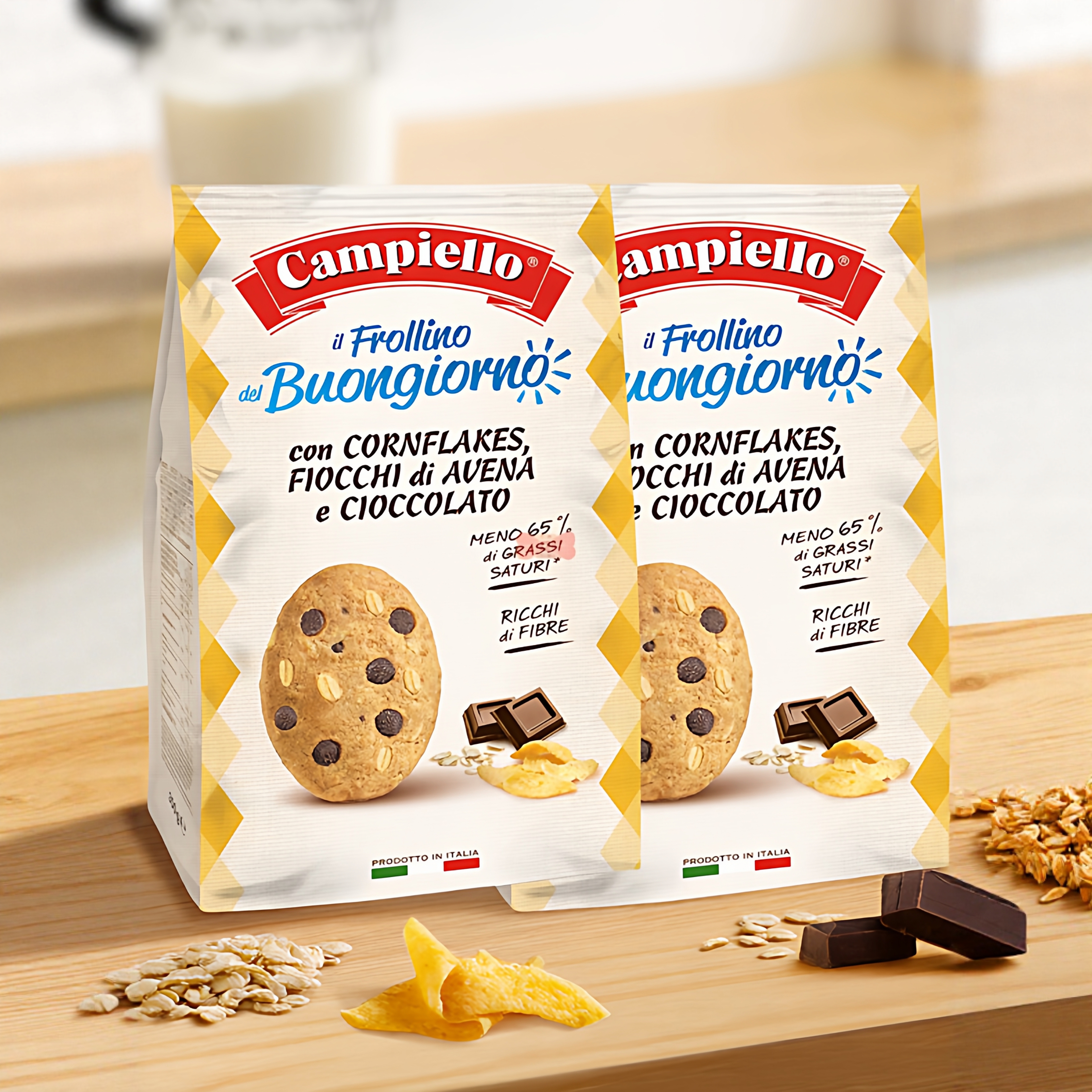 意大利原装进口零食小吃卡佩罗燕麦玉米片黑巧克力粗粮饼干组合装