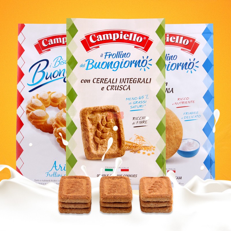 意大利原装进口零食小吃糕点心卡佩罗欧若拉全麦曲奇饼干袋装350g