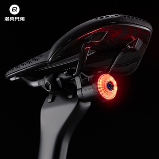 洛克兄弟公路山地自行车刹车感应夜骑尾灯儿童照明灯骑行装 备配件