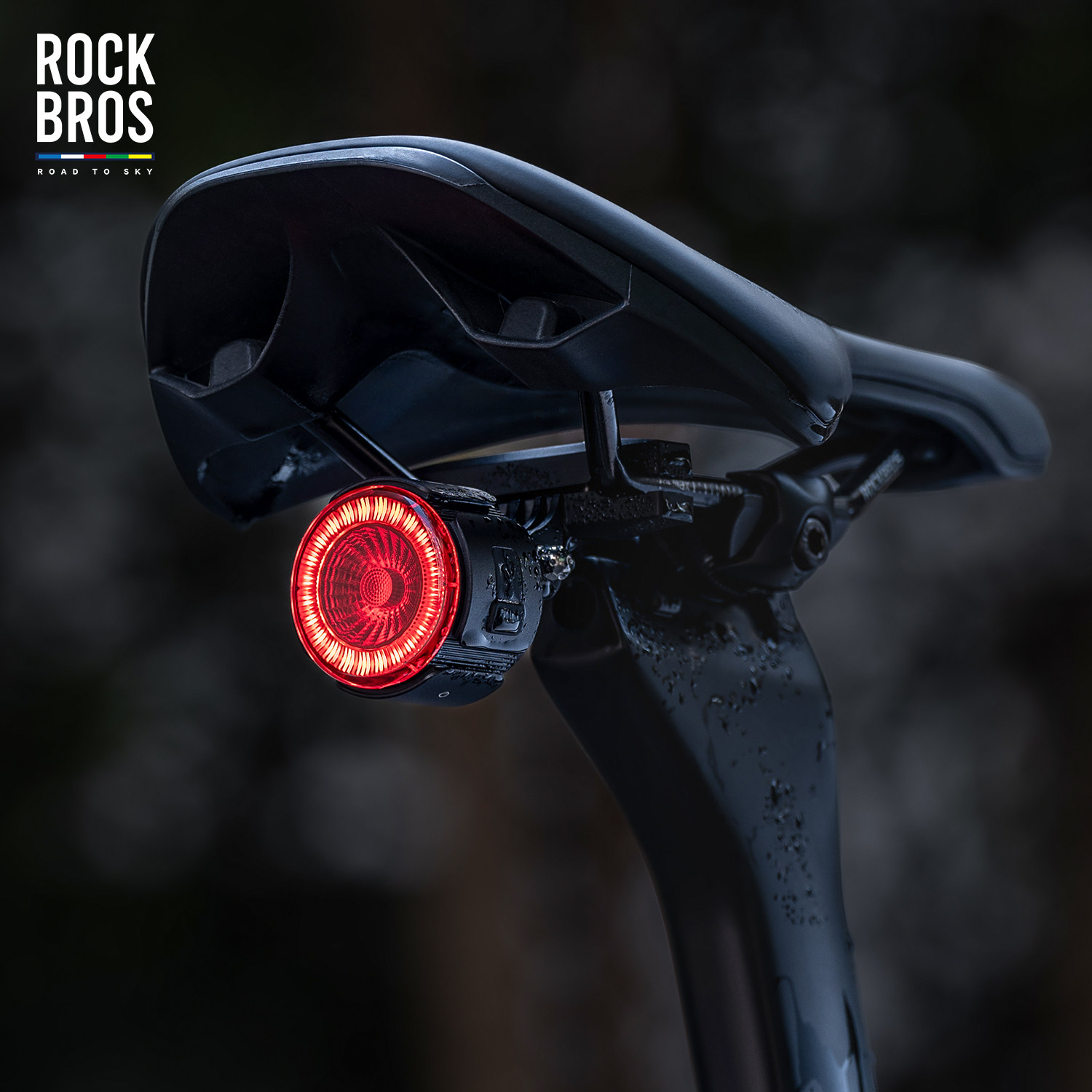 洛克兄弟天路系列自行车尾灯智能感应尾灯公路山地车夜骑刹车尾灯