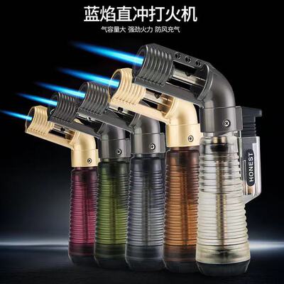 百诚新款防风打火机雪茄点火器点艾灸点香专用高温直冲可充气喷枪