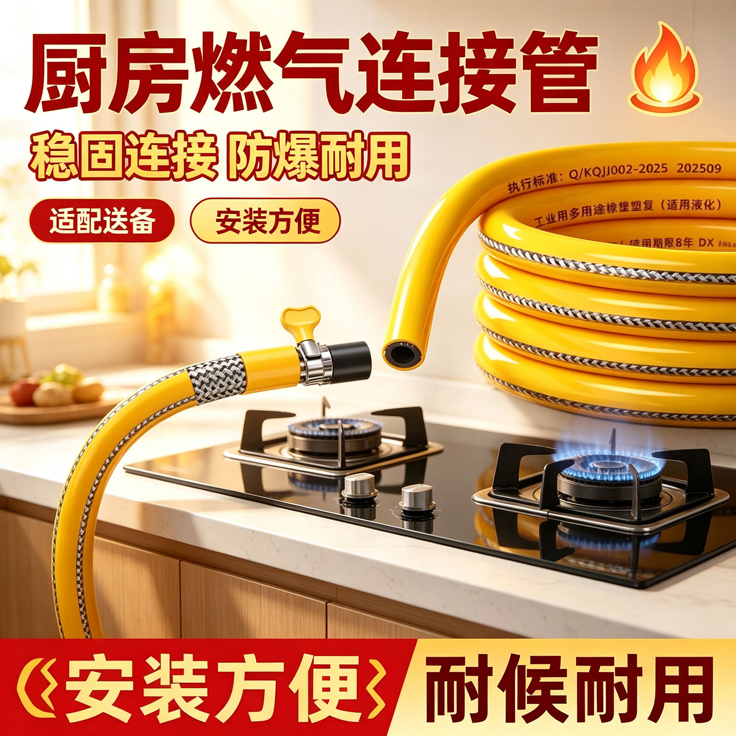 家用燃气灶防爆不锈钢软管