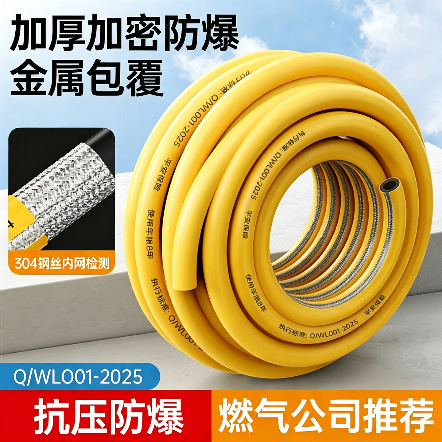 家用金属防爆钢丝燃气管
