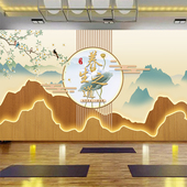 推拿按摩足疗背景墙纸中医养生馆壁画理疗店美容院前台壁纸