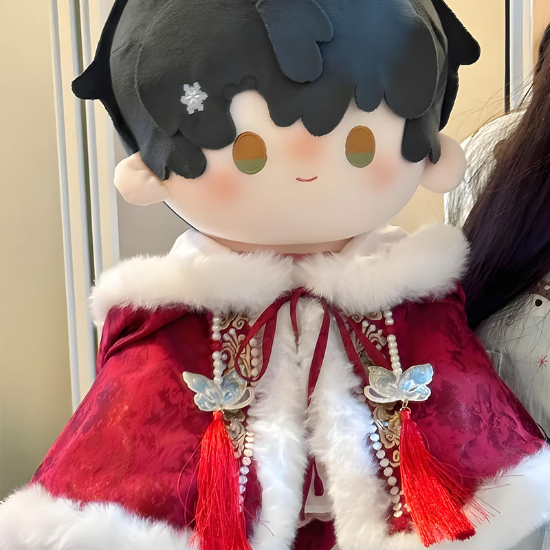 现货40cm厘米娃衣古风刺绣斗篷棉花娃娃衣服无属性玩偶拜年服替换