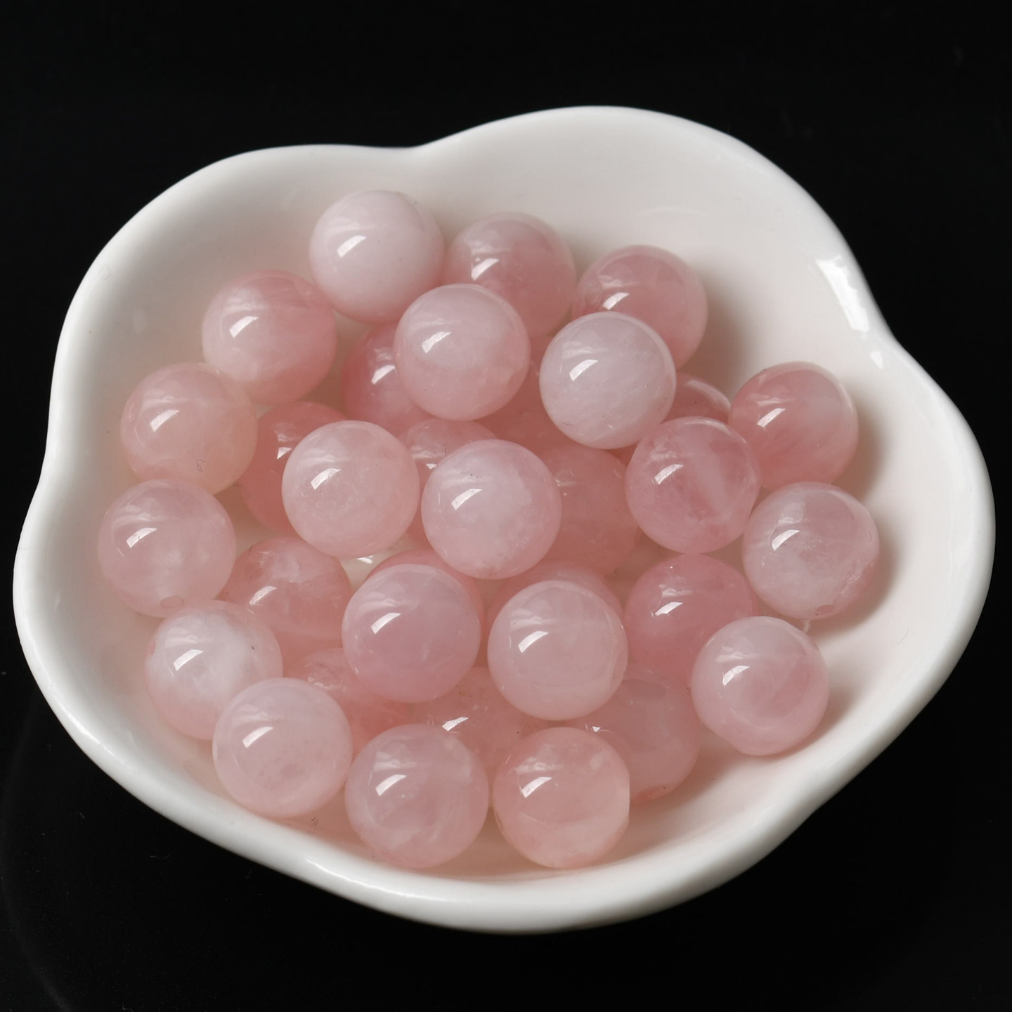 天然奶油体马粉粉晶散珠单颗DIY串珠粉水晶柚子同款手链材料