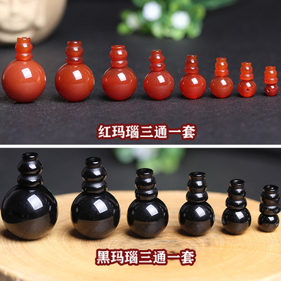 diy黑红玛瑙手串星月菩提子佛塔