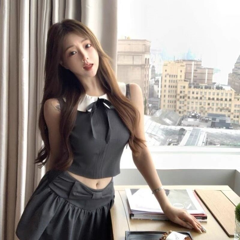 法式斜肩辣妹长袖学院套