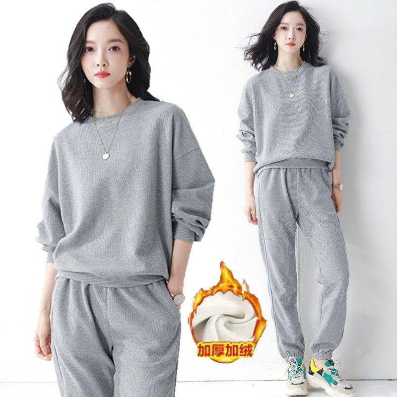 419#加绒加厚华夫格运动