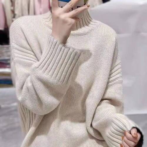 外贸半高领毛衣女秋冬季