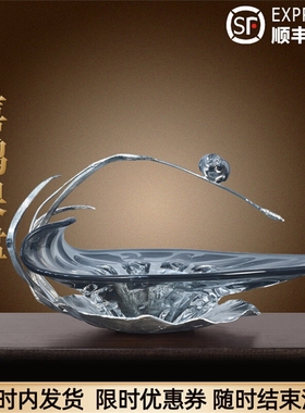 黄铜玻璃水果盘轻奢高档家