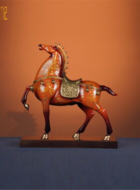 箐铜记《马到成功》唐马铜摆件家居装饰品客厅玄关乔迁新居送礼品