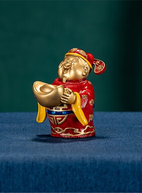 箐铜记《财运到》欢喜财神爷铜摆件家居装饰品客厅玄关办公室礼品