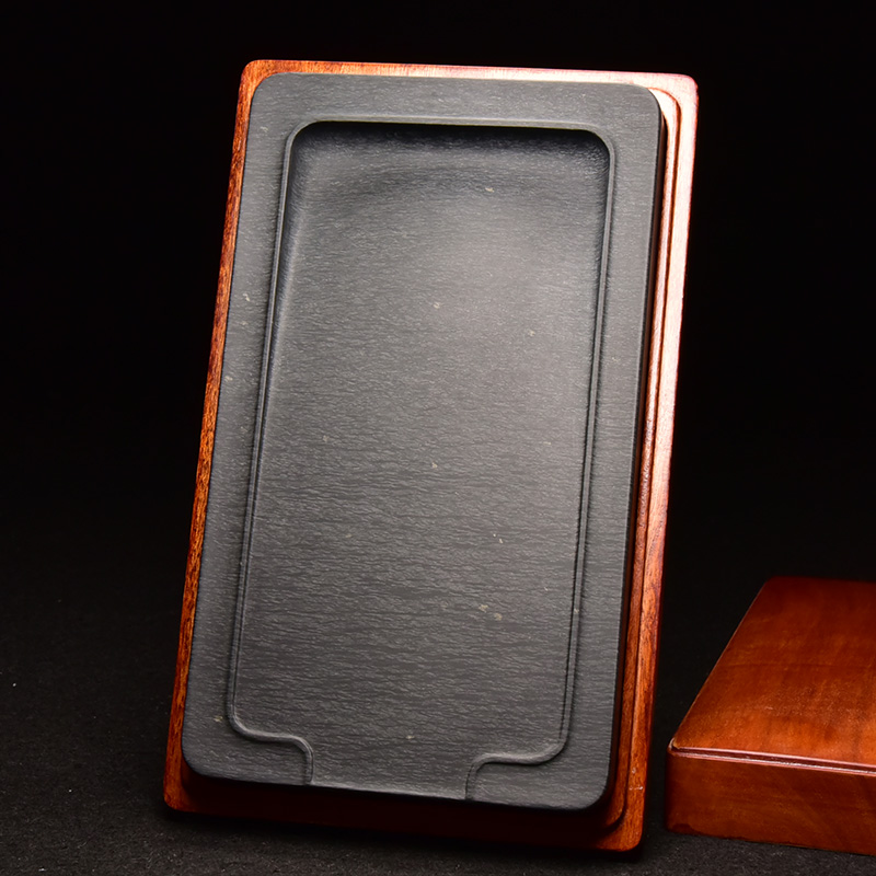 安徽歙县高档老坑精品螺纹罗纹天然原石名师手工雕刻文房四宝纸墨笔砚墨条套装歙砚端砚书法专用珍藏礼品砚台