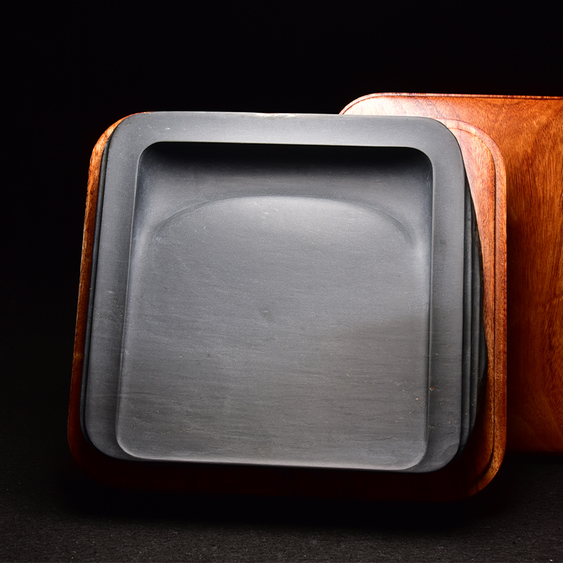 歙砚原石高档珍藏礼品精品老坑眉子坑暗细罗纹文房四宝纸墨笔砚书法国画研磨墨块专用安徽歙县名师手工砚台