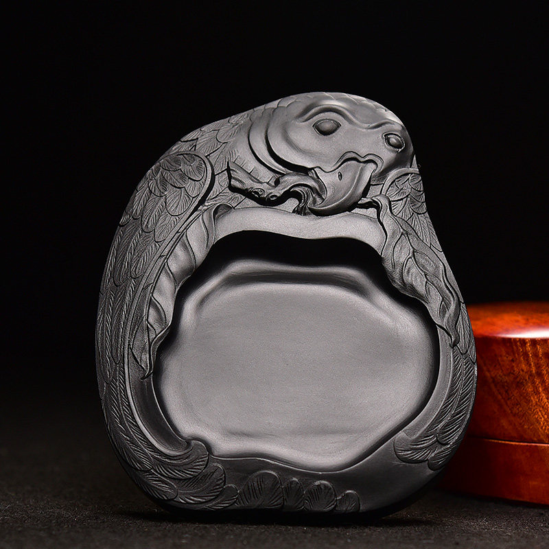 精品安徽歙县名师手工雕刻书法国画研磨墨块专用文房四宝歙砚端砚台