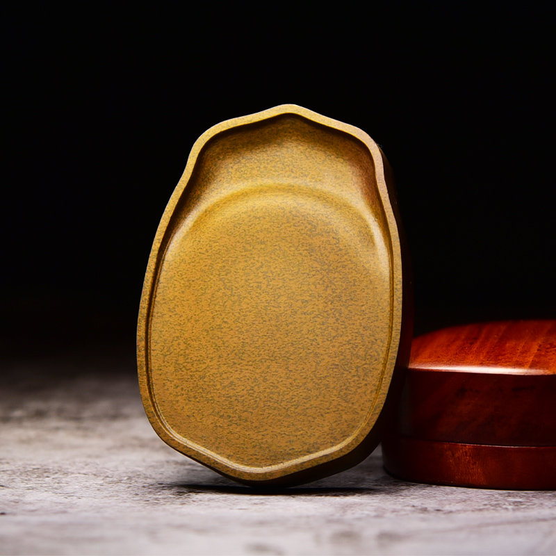 精品高档文房四宝纸墨笔砚书法国画专用初学者学生天然原石带盖古