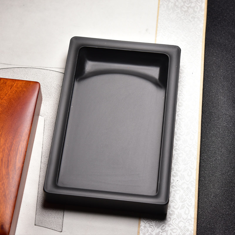 精品高档文房四宝天然原石纸墨笔砚套装老坑黑龙尾歙砚端砚书法国画研磨墨块中小楷专用砚台珍藏礼品成人包邮