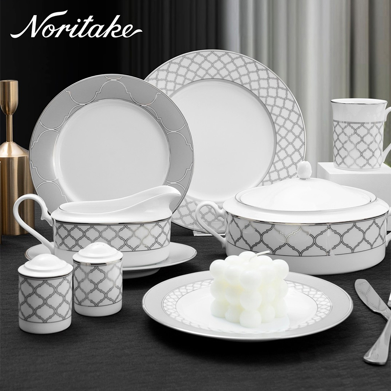 Noritake则武几何线条餐盘套组