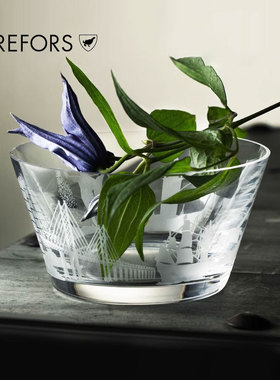 Orrefors水晶玻璃零食小碗干果碗家用SWEDEN创意水果沙拉碗糖果碗