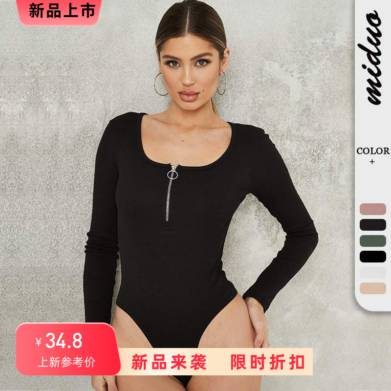 2024.春秋y2k衣服欧美卡戴珊连体裤女式长袖打底连体衣辣妹