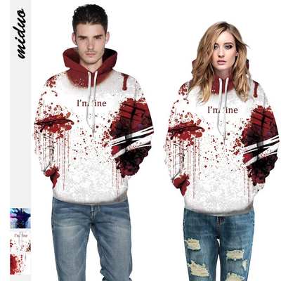 Blood Drops Hooded Sweater Couple Top Hooded