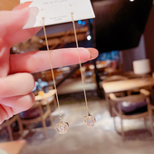 韩国东大门气质高级感皇冠耳线长款 圆脸显瘦耳坠小众设计感耳坠女