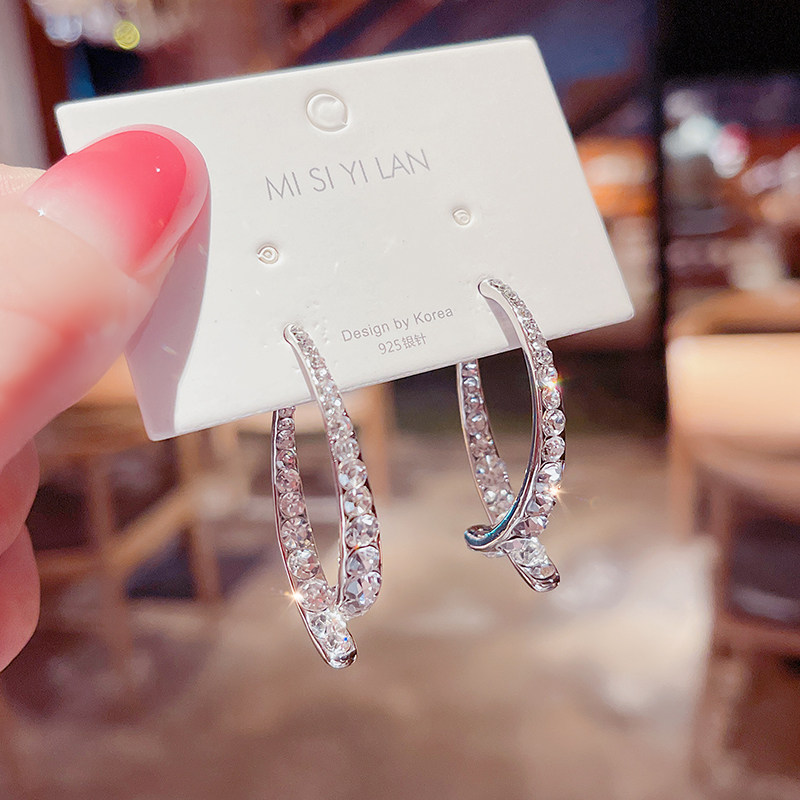 韩国爆款鱼尾交叉耳环女设计感高级独特耳饰2026年新款潮气质耳钉