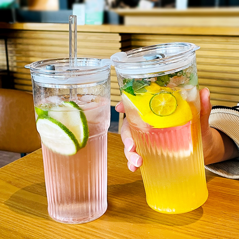 网红耐高温玻璃杯女生果汁饮料杯