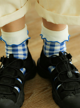 toooot可爱韩系卡通多巴胺海风木耳边短袜女网眼lolita中筒袜软妹