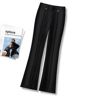 裤 黑色高腰显瘦微喇裤 西装 简约垂感百搭喇叭裤 女2025年春秋新款