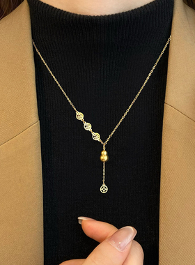 福字葫芦独特时尚轻奢钛钢秋冬毛衣项链毛衣链女2025爆款气质配饰