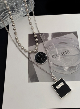 极速秋冬项链双层嘻哈锁骨链2021年新款毛衣链女百W搭叠戴卫衣配