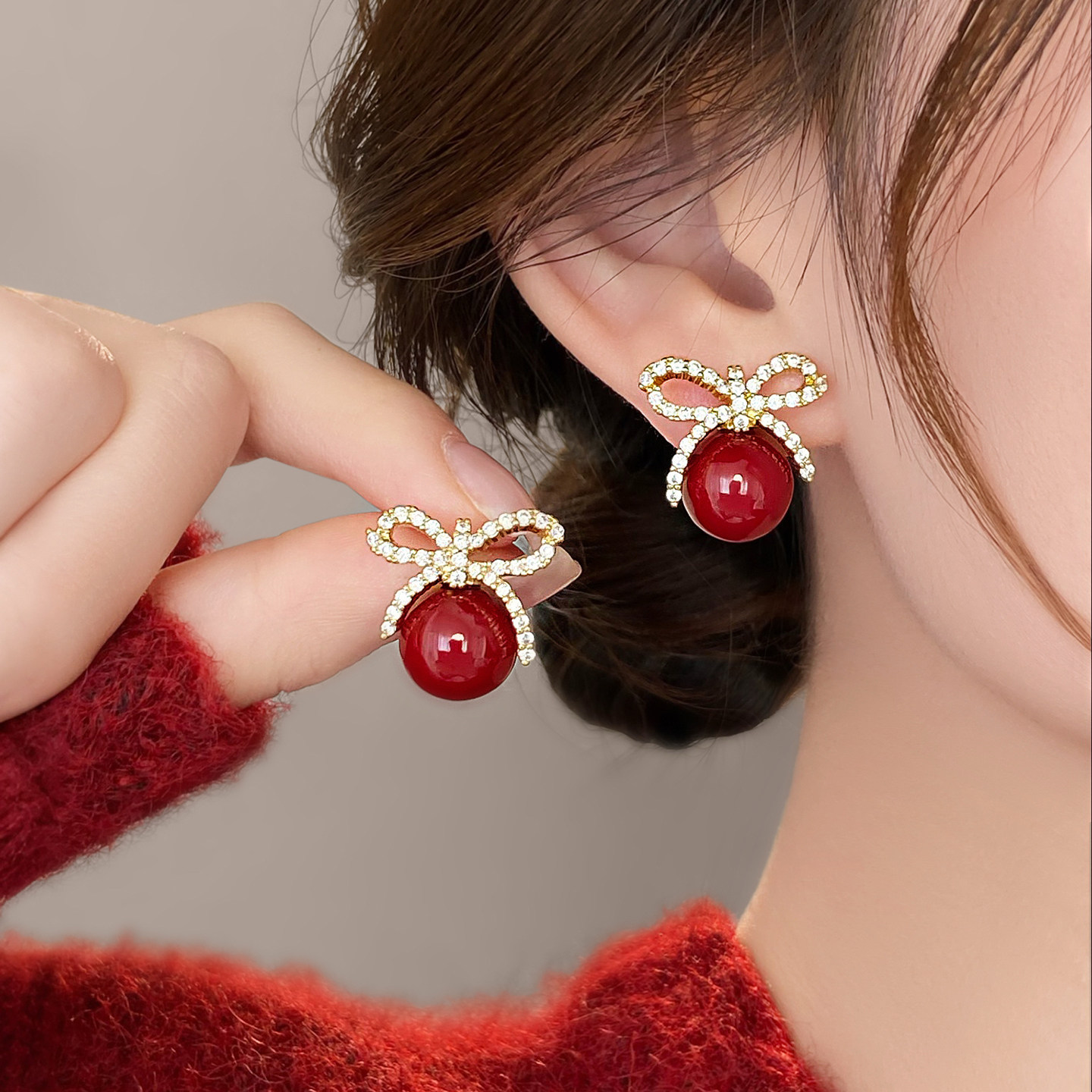 巨好看蝴蝶结红色珍珠耳钉高级感轻奢耳环2026新款爆款独特耳饰女,饰品/流行首饰/时尚饰品新,耳环,淘宝优惠券,粉丝福利购,淘宝优惠卷