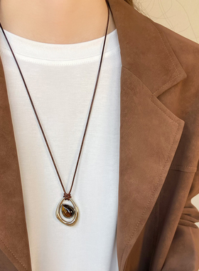秋冬高级感百搭毛衣链项链女2025