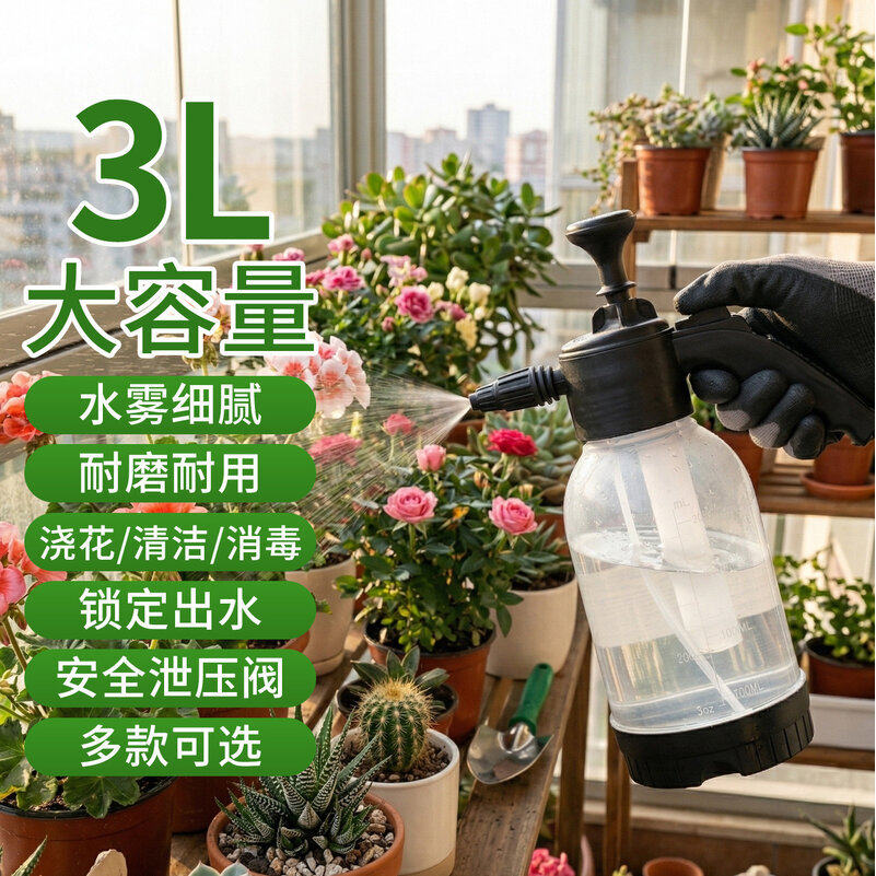 喷壶消毒气压喷雾瓶园艺家喷雾器洒水用洒水壶大小型浇花压力浇水