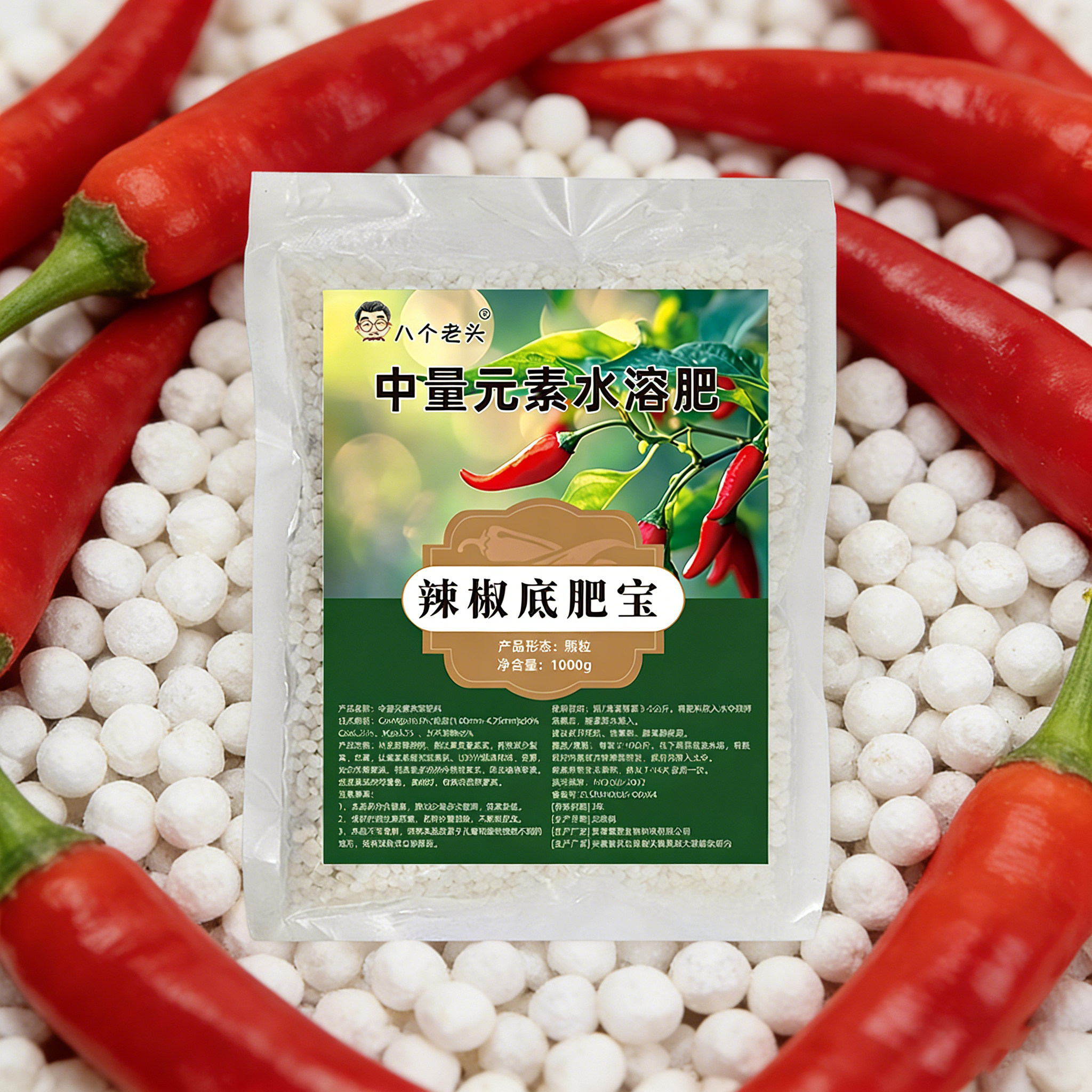 辣椒底肥颗粒撒施长效苗期壮钙镁中量元素水溶肥料结果增产多又大