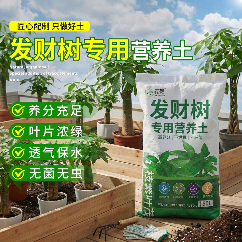 发财树专用营养土疏松透气养花通用专用土壤盆栽土盆栽绿植种植土