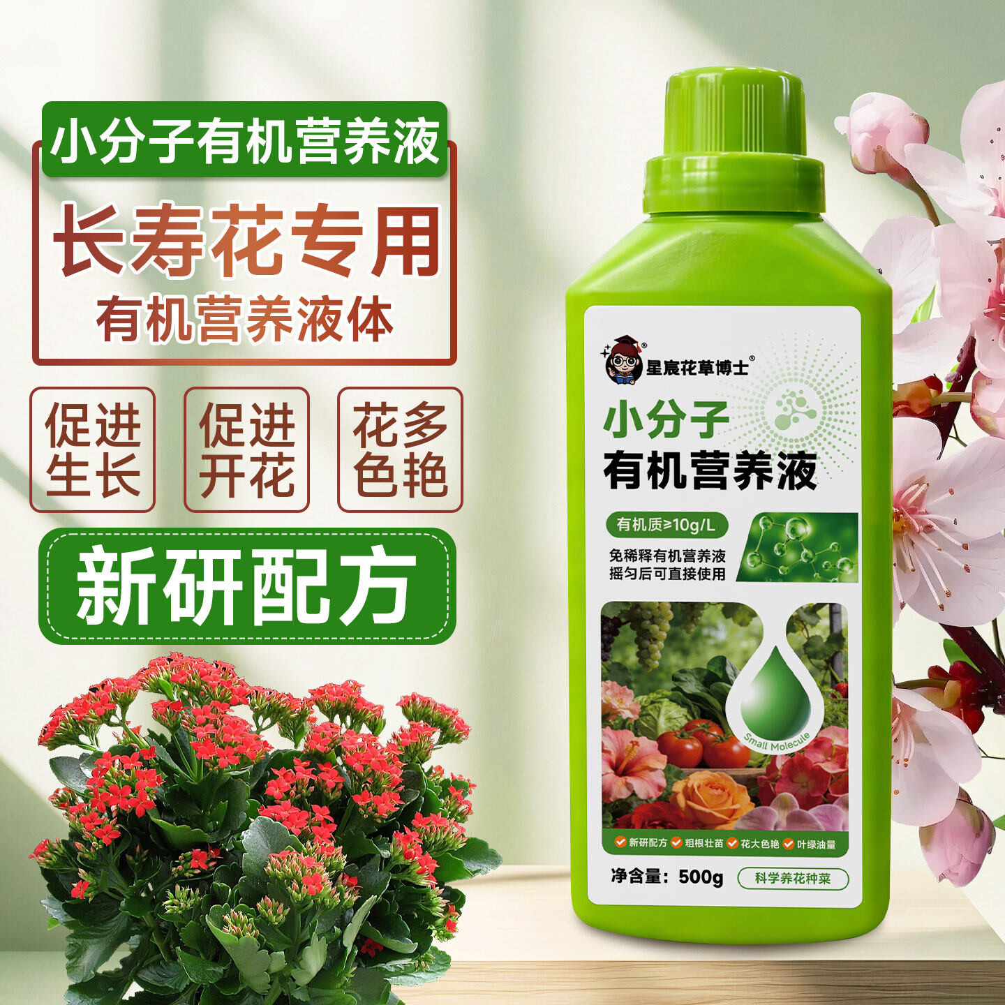 长寿花专用小分子有机质营养液养花通用型室内盆栽肥料花卉用花肥