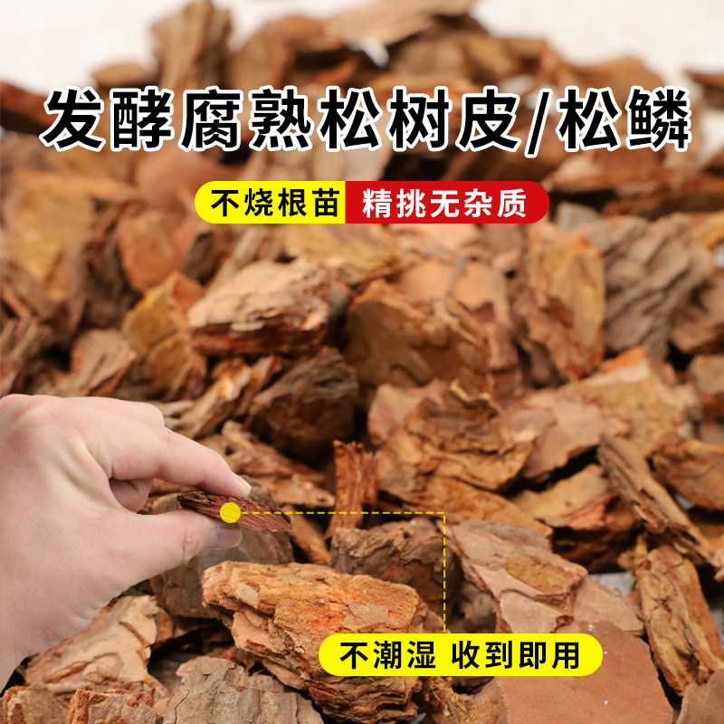 松树皮发酵腐熟松鳞兰花专用土天然植料君子石斛蝴蝶兰种花营养土