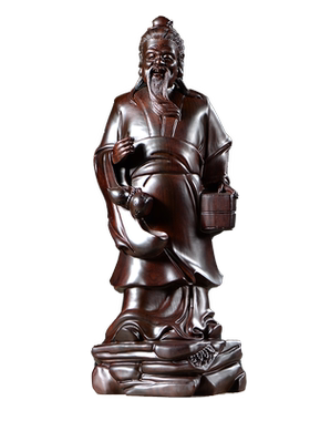 神医华佗摆件工艺品黑檀木雕